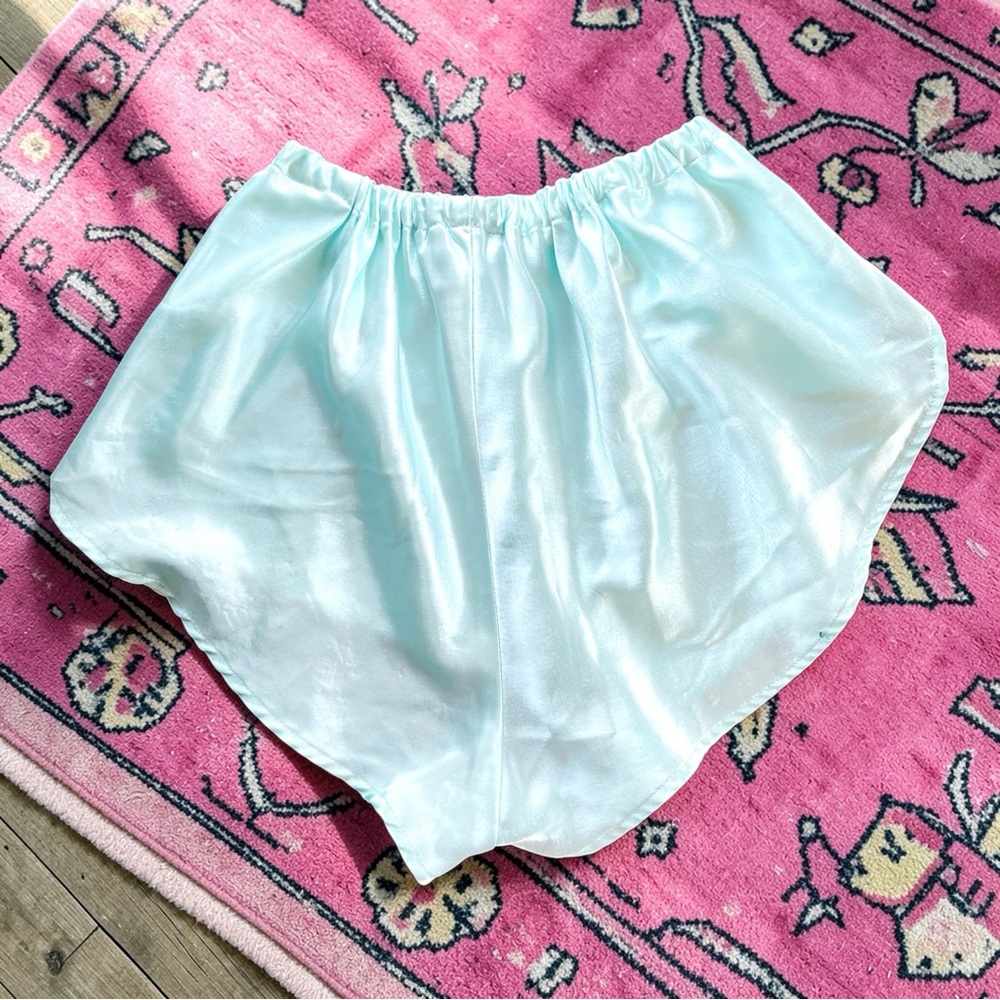 SOLD Vintage Mint Blue Cami and Shorts Sleep Set - Picture 4 of 4